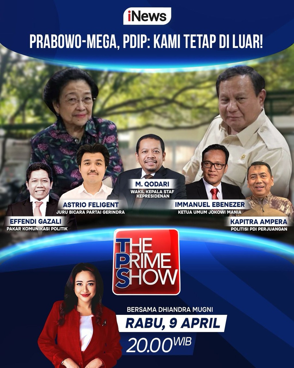 Prabowo-Mega, PDIP: Kami Tetap Di Luar! Malam Ini, Hanya di iNews