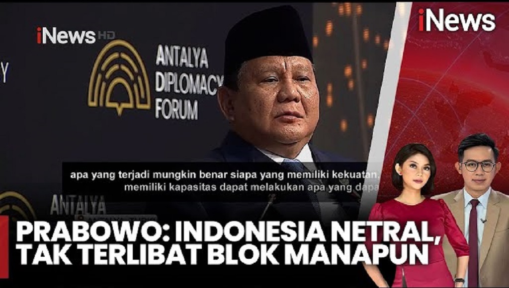 Presiden Prabowo Tegaskan Indonesia Netral, Tak Tergabung Blok Mana pun