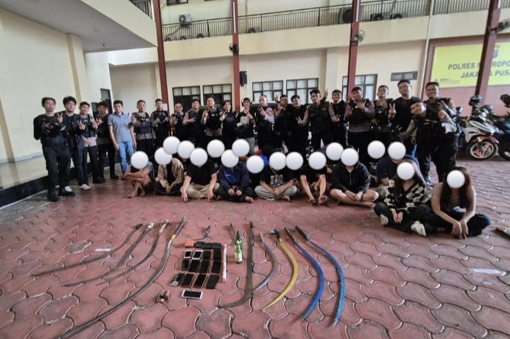 Polisi Gagalkan Tawuran di Gunung Sahari Jakpus, 25 Pemuda Bawa Sajam Ditangkap