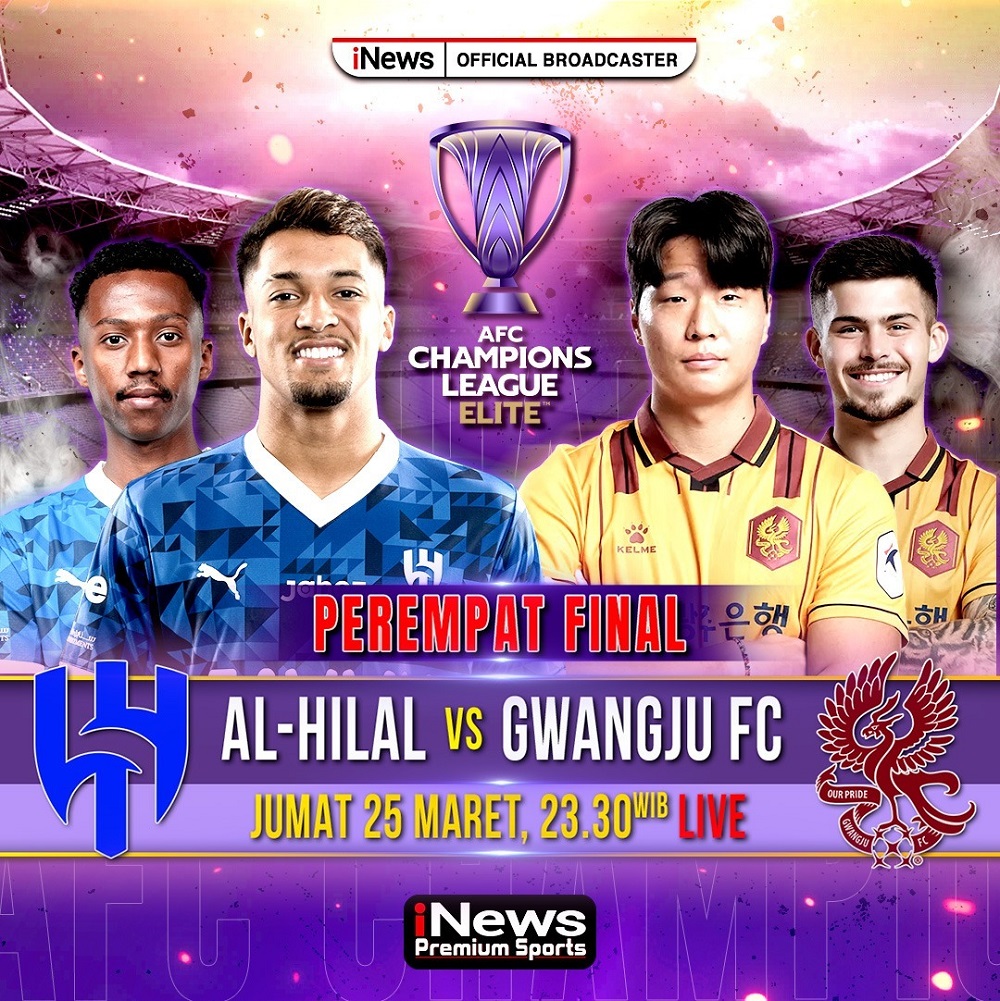 Live iNews! Al Hilal Vs Gwangju di Perempat Final AFC Champions League Elite Malam Ini
