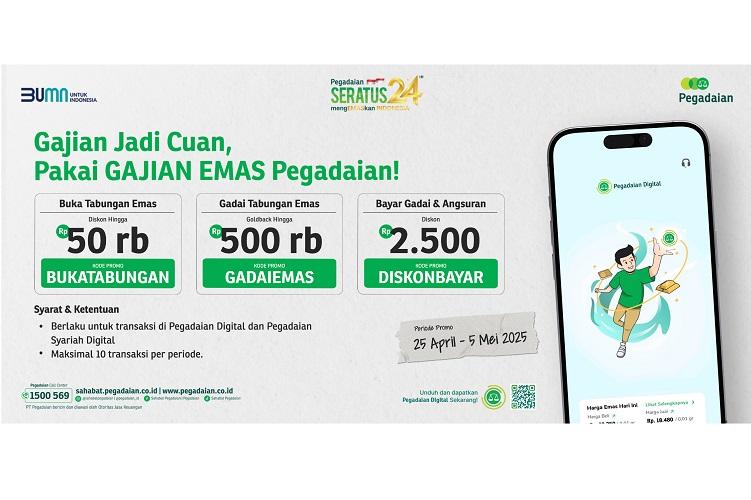 Gajian Tiba, Nikmati Promo Diskon dan Goldback di Pegadaian Digital 