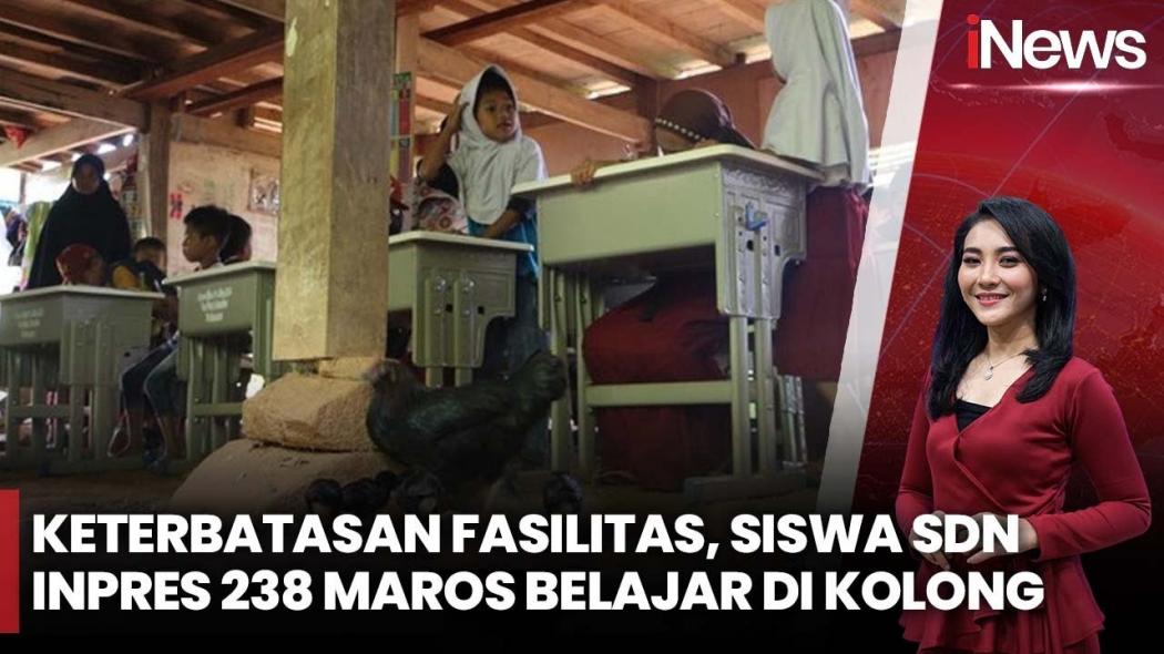 Miris, Siswa SD di Maros Harus Belajar di Bekas Kandang Ayam