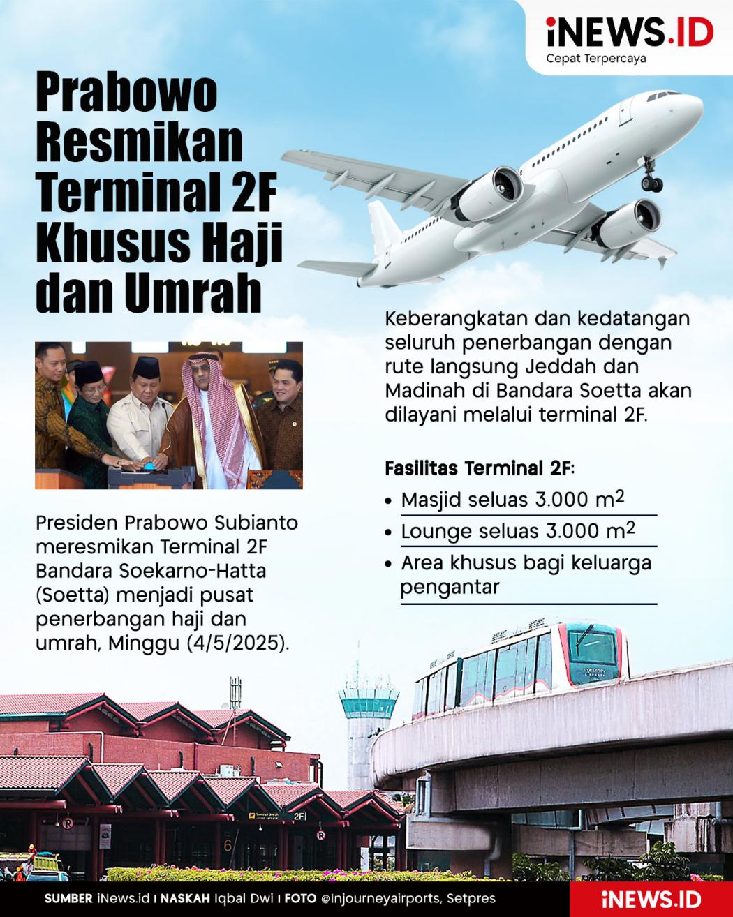 Infografis Prabowo Resmikan Terminal 2F Bandara Soetta Khusus Haji dan Umrah