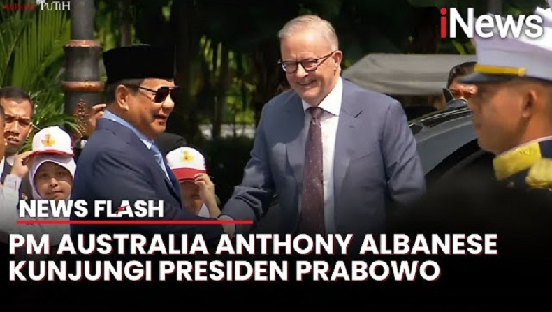 Detik-Detik Presiden Prabowo Sambut Kedatangan PM Australia Albanese di Istana