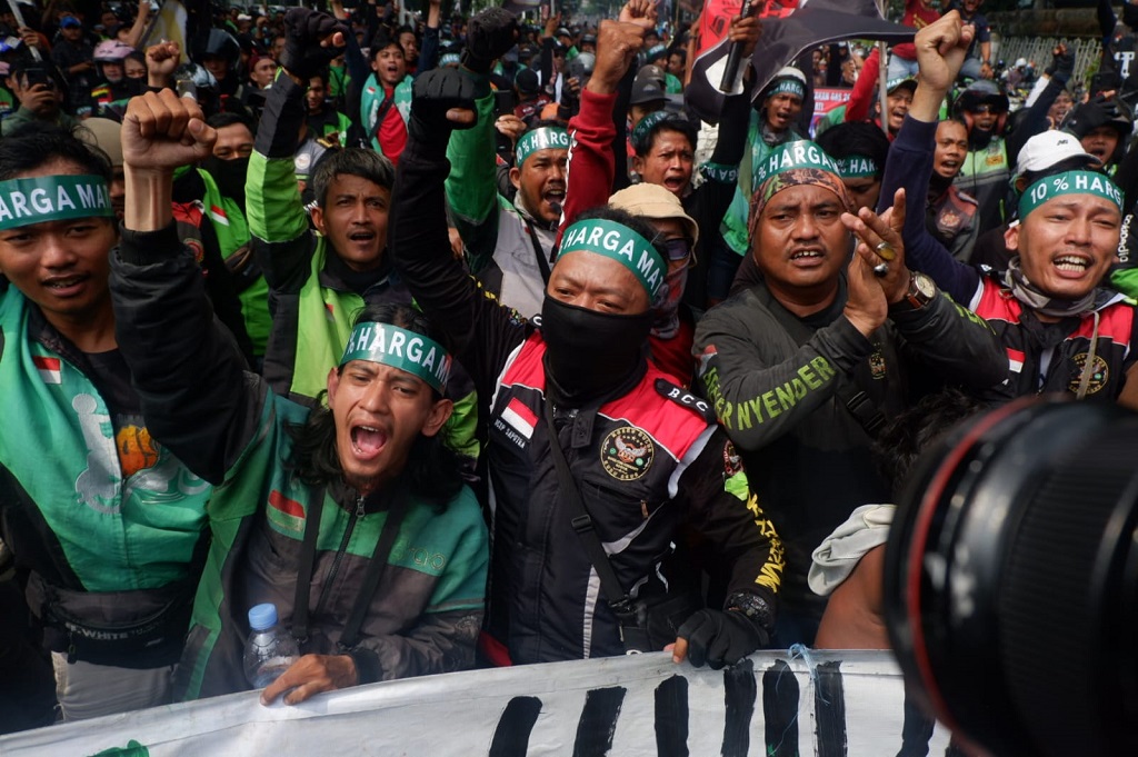 Ratusan Ojol bakal Demo di Patung Kuda Besok, Tolak Status Buruh!