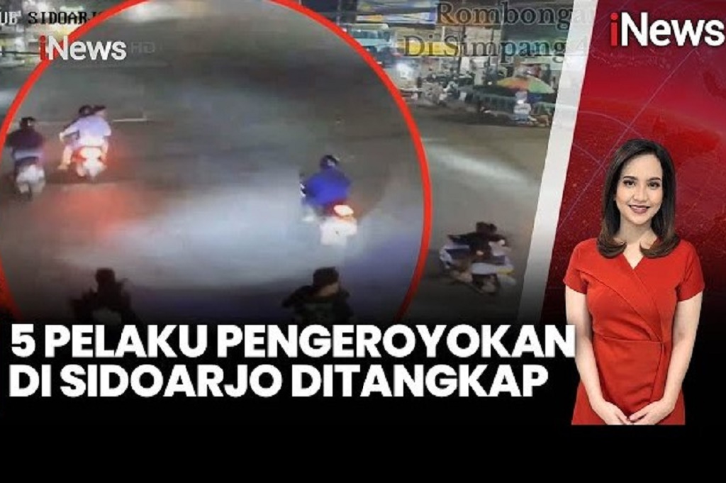 Terekam CCTV Gerombolan Gangster Serang Remaja di Sidoarjo, 5 Pelaku Ditangkap