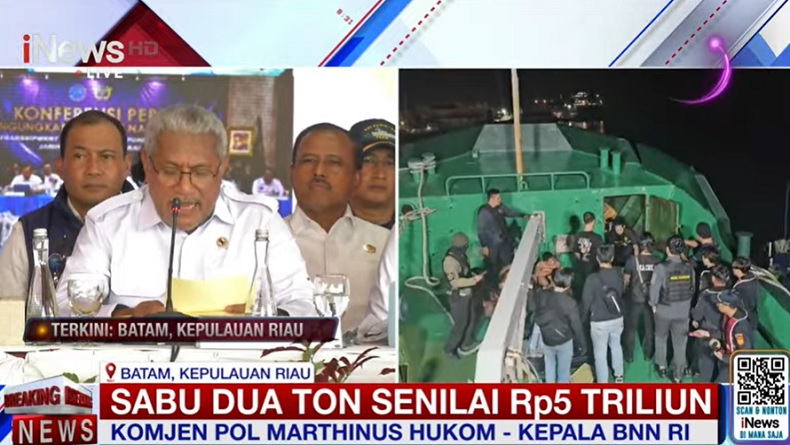 Kapal MT Sea Dragon Selundupkan Sabu 2 Ton di Tanjung Balai Karimun, 6 ABK Ditangkap