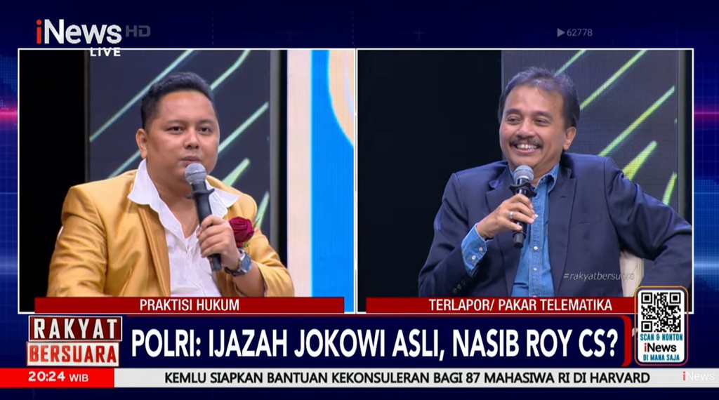 Panas! Pitra Romadoni dan Roy Suryo Debat soal Pembanding Keaslian Ijazah Jokowi