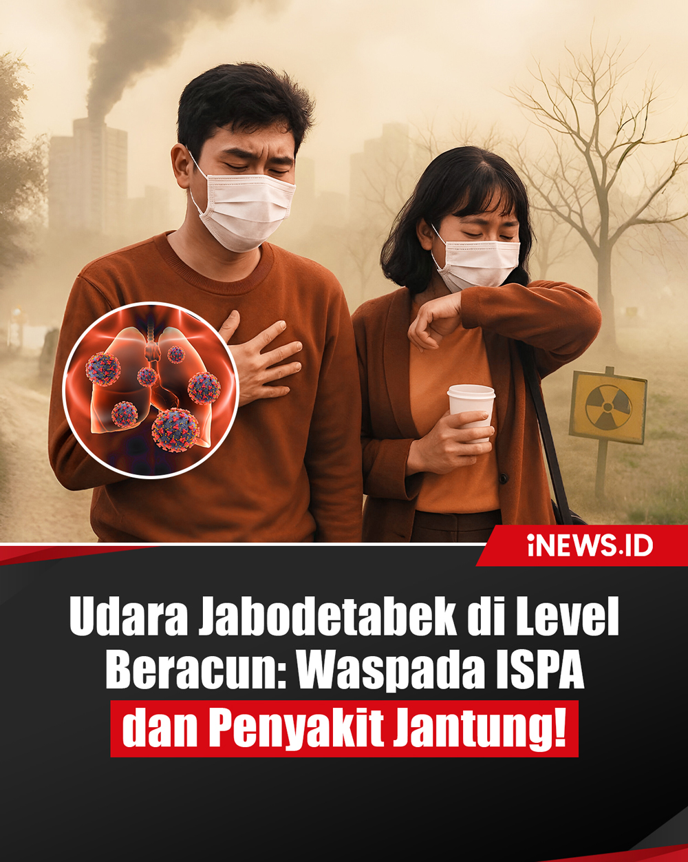 Infografis Udara Jabodetabek di Level Beracun, Waspada ISPA hingga Penyakit Jantung!