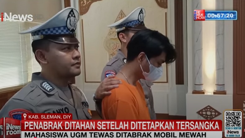 Tampang Pengemudi BMW Penabrak Mahasiswa UGM hingga Tewas, Tertunduk Pakai Baju Tahanan 424