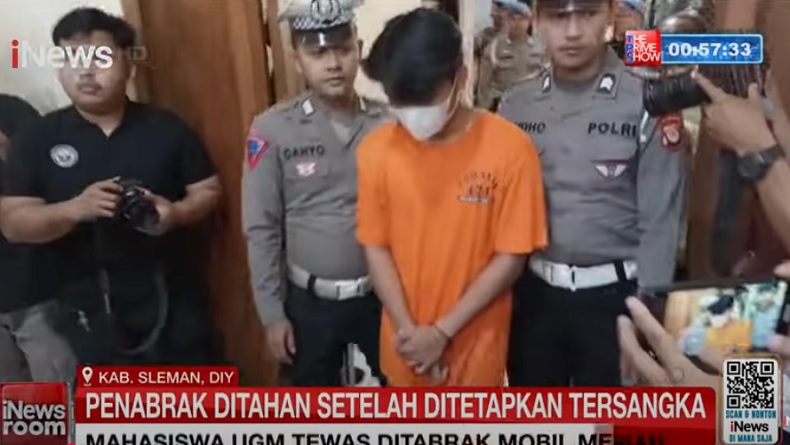 Tangan Diborgol, Pengemudi BMW Tabrak Mahasiswa UGM Argo Ericko hingga Tewas Ditahan