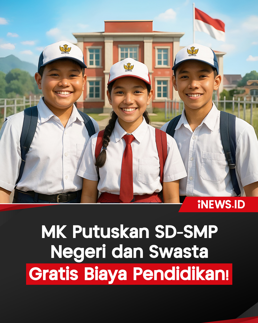 Infografis MK Putuskan SD-SMP Negeri dan Swasta Gratis