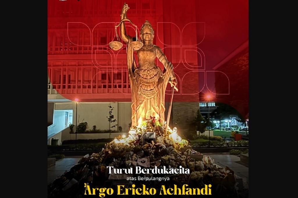 Momen Haru Mahasiswa UGM Doa Bersama untuk Argo Ericko yang Tewas Ditabrak BMW