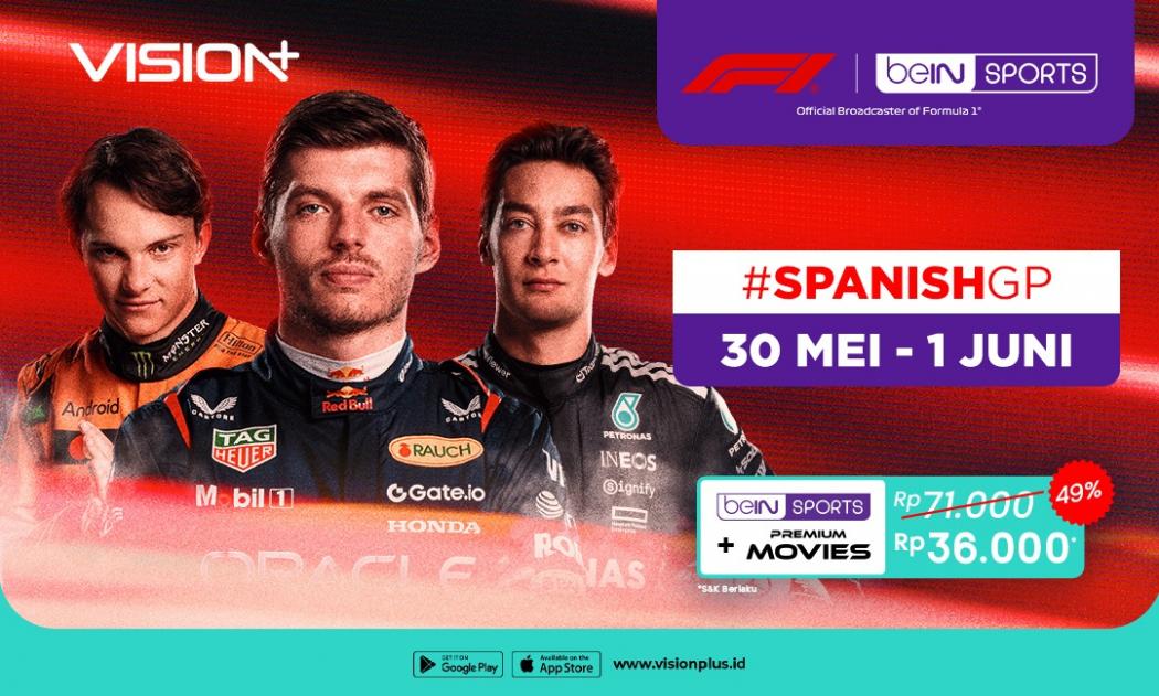 Jadwal dan Link Live Streaming F1 GP Spanyol 2025 di Vision+