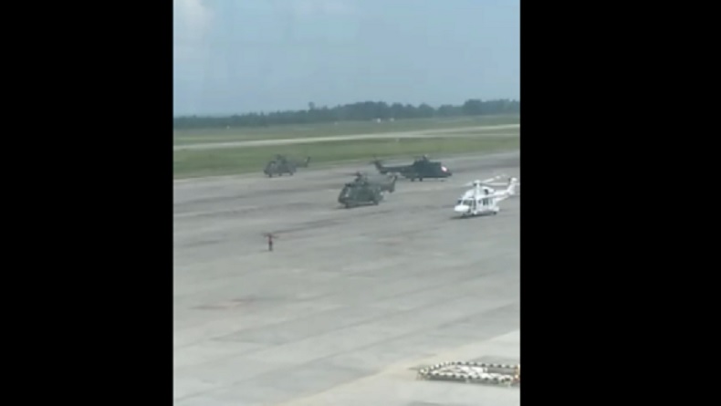 Terkini di Bandara YIA, 7 Helikopter TNI Siap Sambut Presiden Prabowo dan Macron 