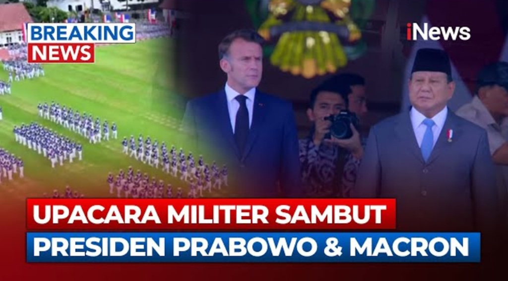 Upacara Militer Sambut Kedatangan Prabowo dan Macron di Akmil Magelang