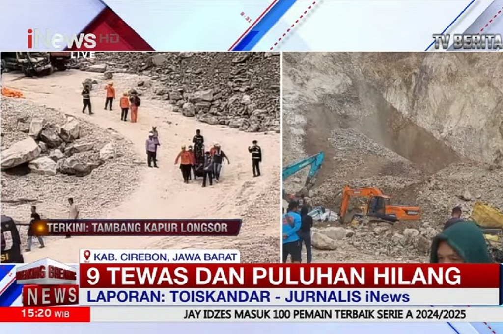 Korban Longsor Tambang Gunung Kuda Cirebon Dibawa ke RS Sumber Urip dan RSUD Arjawinangun