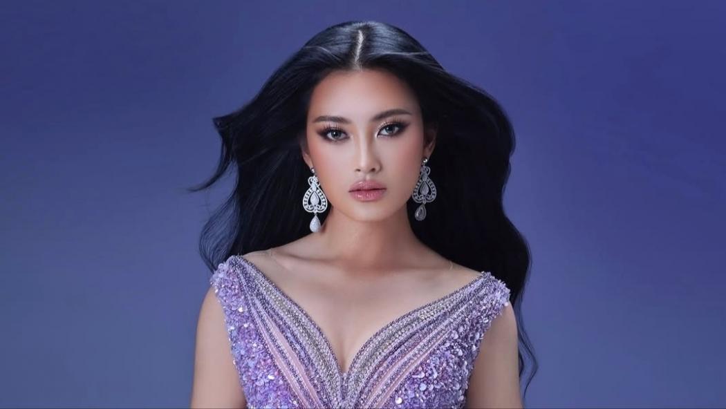 Potret Elegan Monica Kezia dengan Gaun Malam Ungu Bertabur Kristal di Malam Final Miss World 2025
