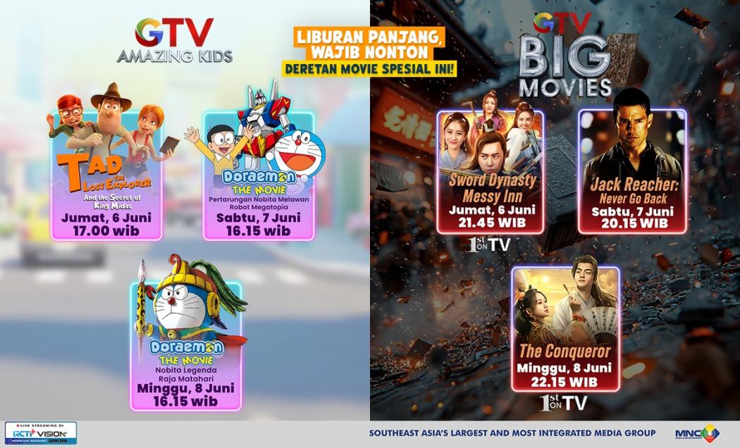 Liburan Tiba! Deretan Movie Terbaru Siap Tayang di GTV Mulai 6 Juni
