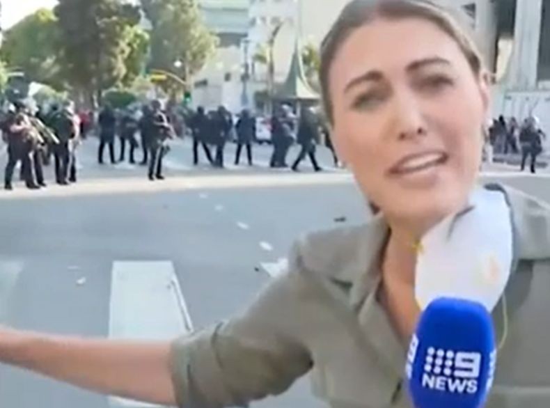 Viral, Jurnalis TV Tertembak Polisi saat Liput Demonstrasi Imigran di Los Angeles