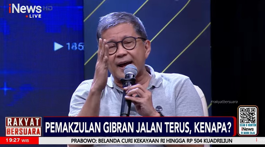 Patahkan Analogi Relawan Gibran soal Pemakzulan Wapres, Rocky Gerung: Kekacauan Dibuat oleh Penguasa