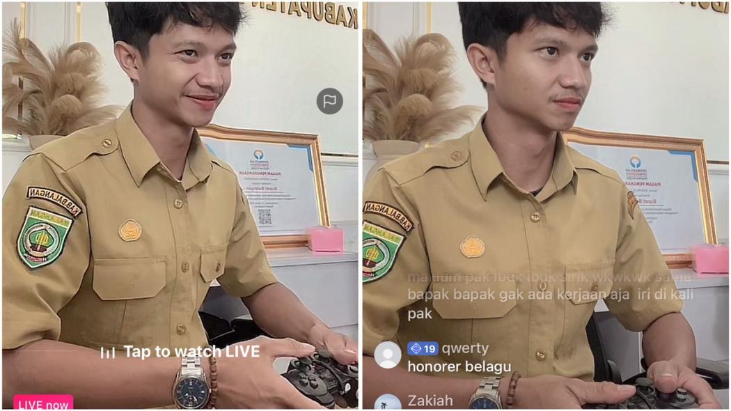 Viral Pria Berpakaian Dinas Live TikTok di Jam Kerja, TKP Kantor Setdakab Balangan Kalsel