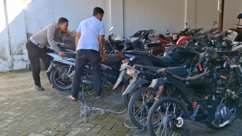Belum Diambil Pemiliknya, Puluhan Kendaraan Sitaan Tilang di Tulungagung Akan Dilelang