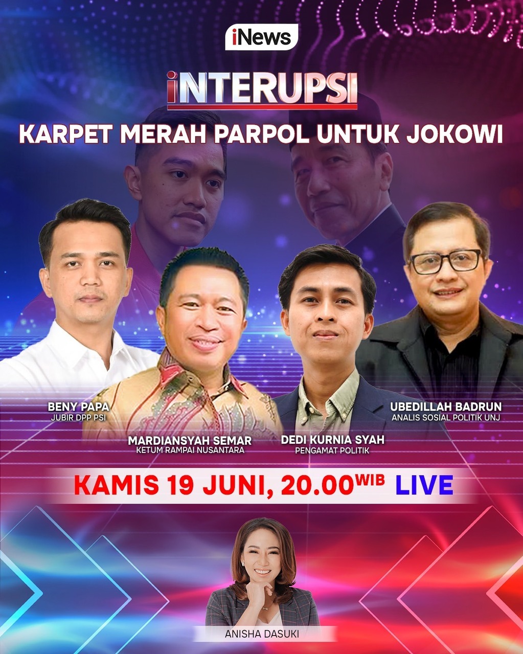 Jangan Lewatkan Interupsi Malam Ini: Karpet Merah Parpol untuk Jokowi, Live di iNews