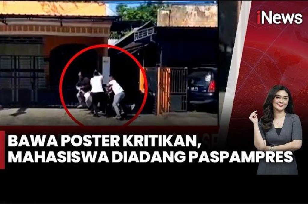 Detik-detik Mahasiswa Bawa Poster Kritik untuk Gibran Diadang Paspampres di Blitar