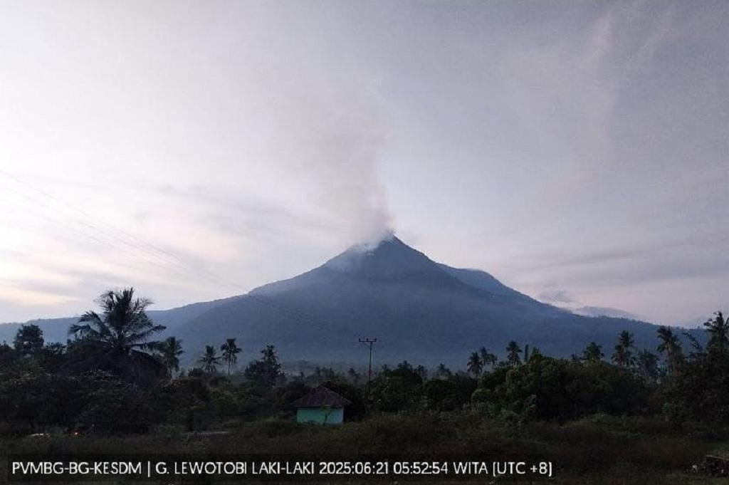 Gunung Lewotobi Laki-Laki Meletus 2 Kali Pagi Ini, Luncurkan Lava Sejauh 4,3 Km