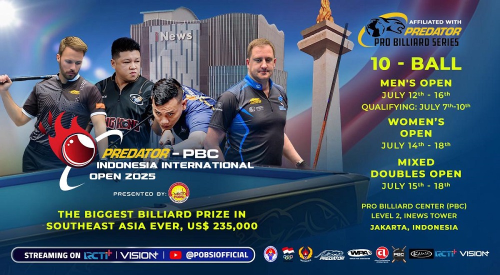 Kabar Baik! Indonesia Tuan Rumah Turnamen Biliar Predator PBC International Open 2025