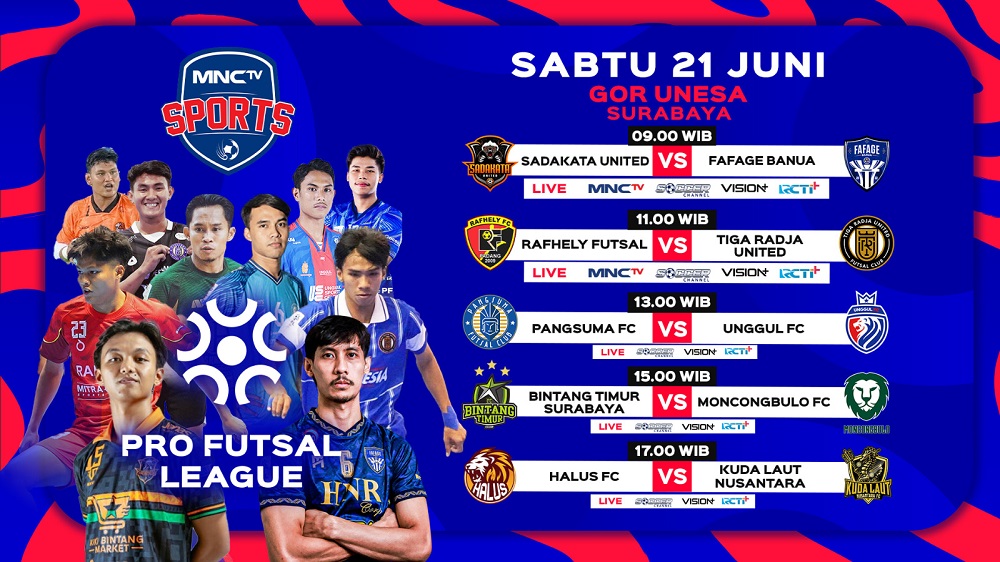 Jadwal Pekan Ke-15 Pro Futsal League 2025: Sadakata United Vs Fafage Banua di MNCTV