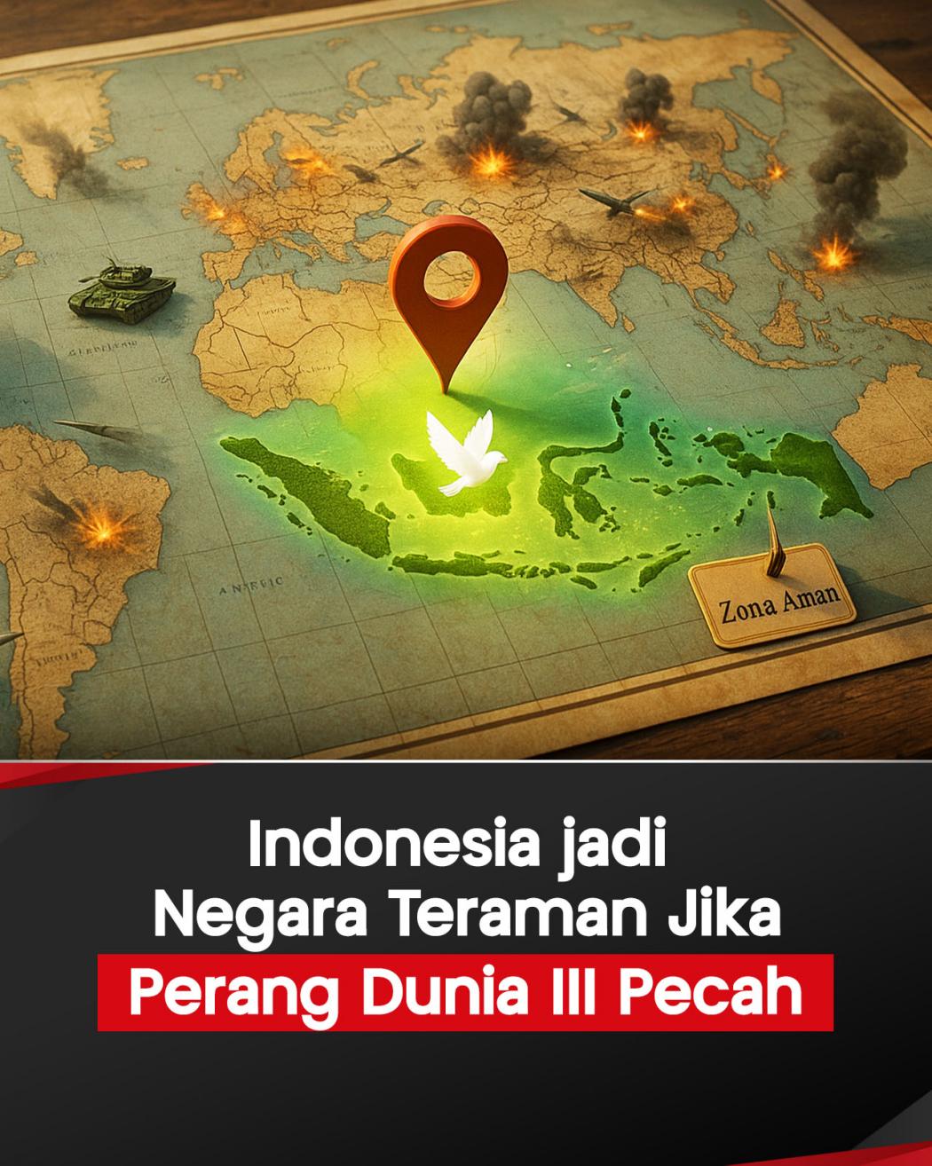 Infografis Indonesia jadi Negara Teraman Jika Perang Dunia III Pecah