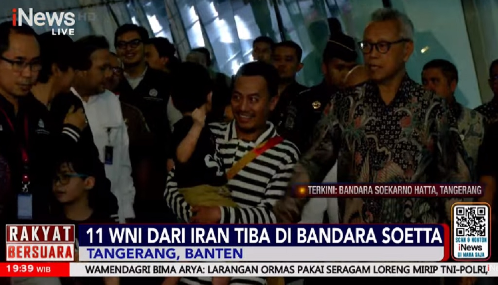Breaking News, 11 WNI dari Iran Tiba di Bandara Soekarno-Hatta