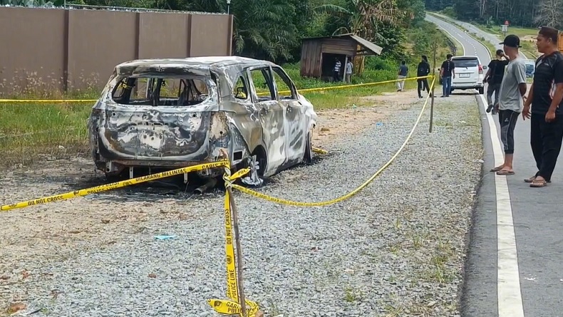 Mobil Terbakar Hebat di Bangka Tengah, Pengemudi Hangus Tinggal Rangka