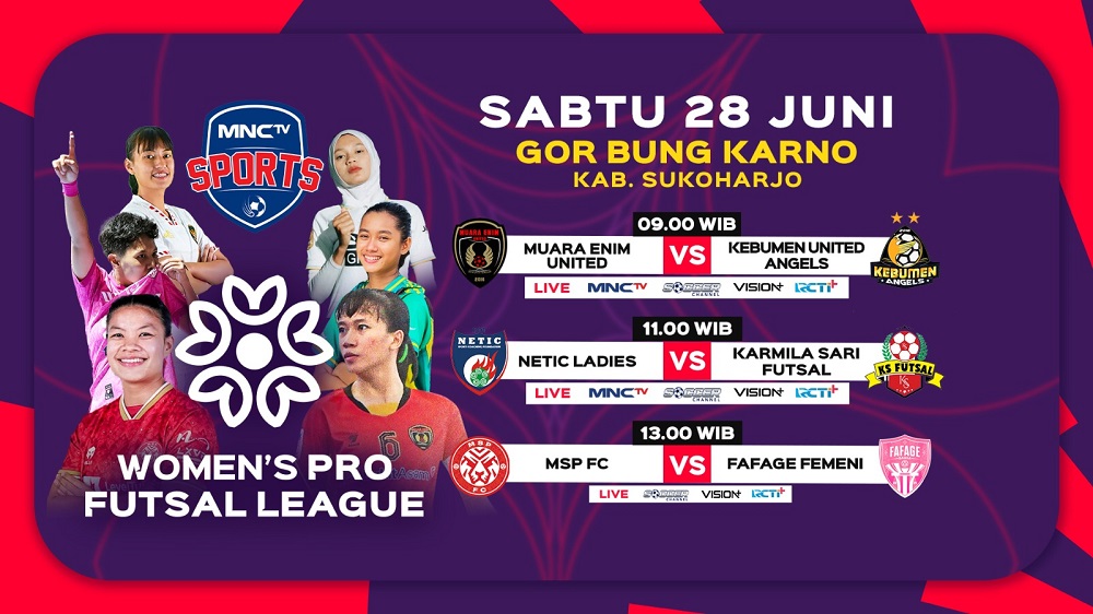 Jadwal Pekan ke-16 Women Pro Futsal League 2025: Muara Enim United Vs Kebumen United Angels di MNCTV