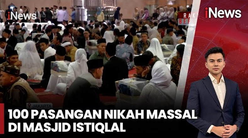 Momen 100 Pasangan Ikat Janji Suci lewat Nikah Massal di Istiqlal
