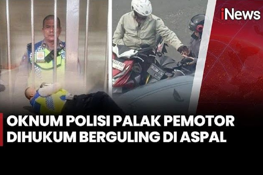 Viral! Oknum Polisi di Medan Palak Pemotor Rp100.000, Dihukum Berguling di Aspal