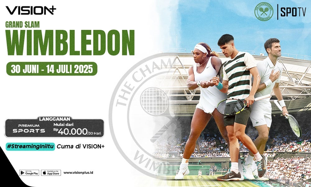 Link Live Streaming Wimbledon 2025 di Vision+