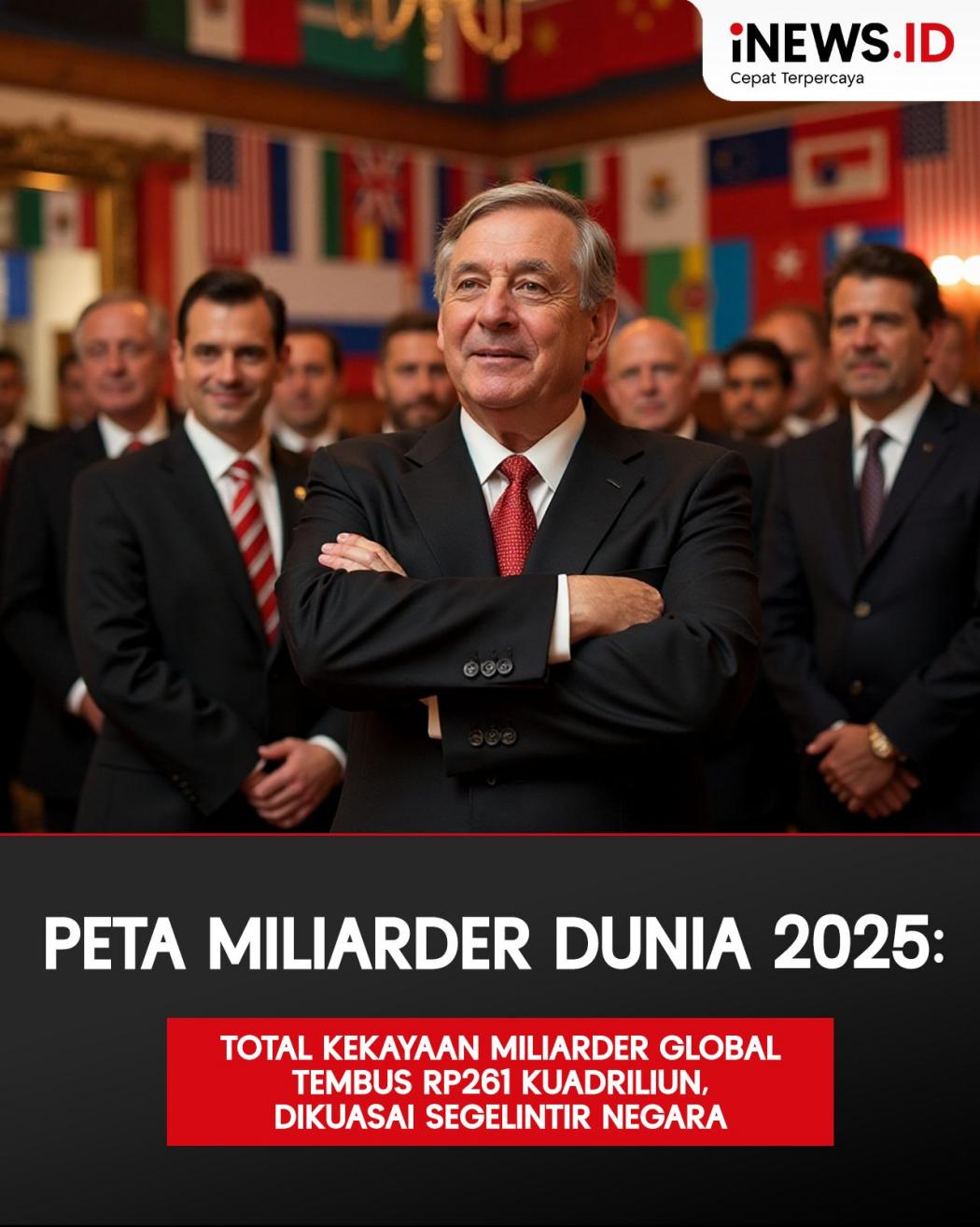 Infografis 10 Negara dengan Miliarder Terbanyak 2025