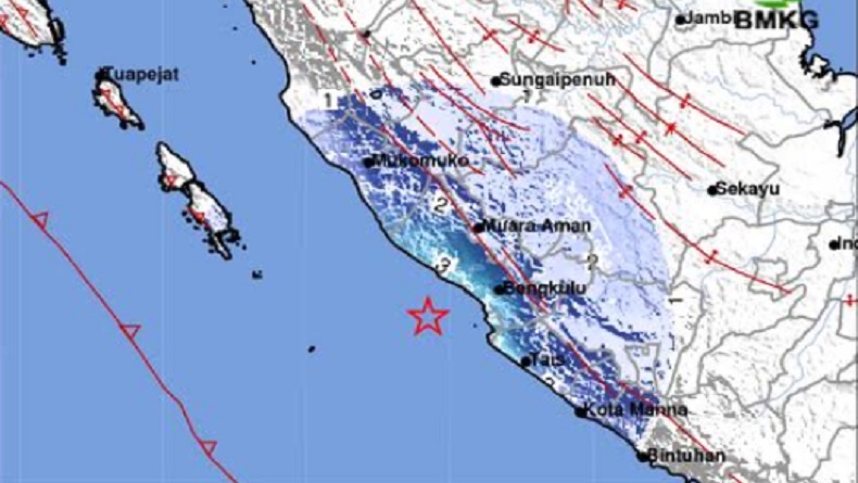 Gempa Bumi Magnitudo 4,8 Guncang Bengkulu Utara