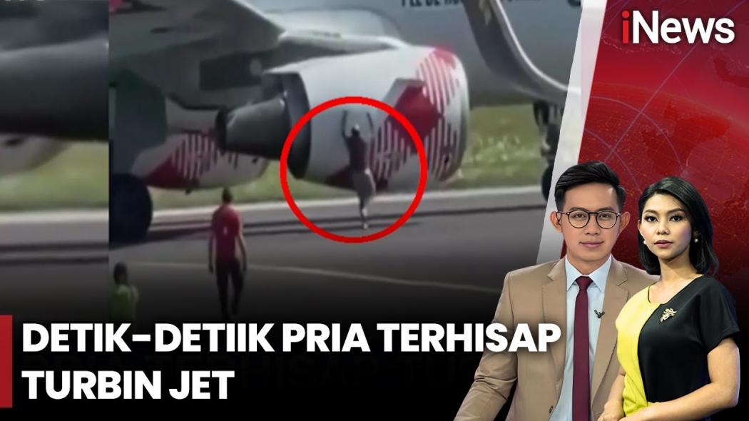 Detik-Detik Pria Tewas Tersedot Mesin Pesawat