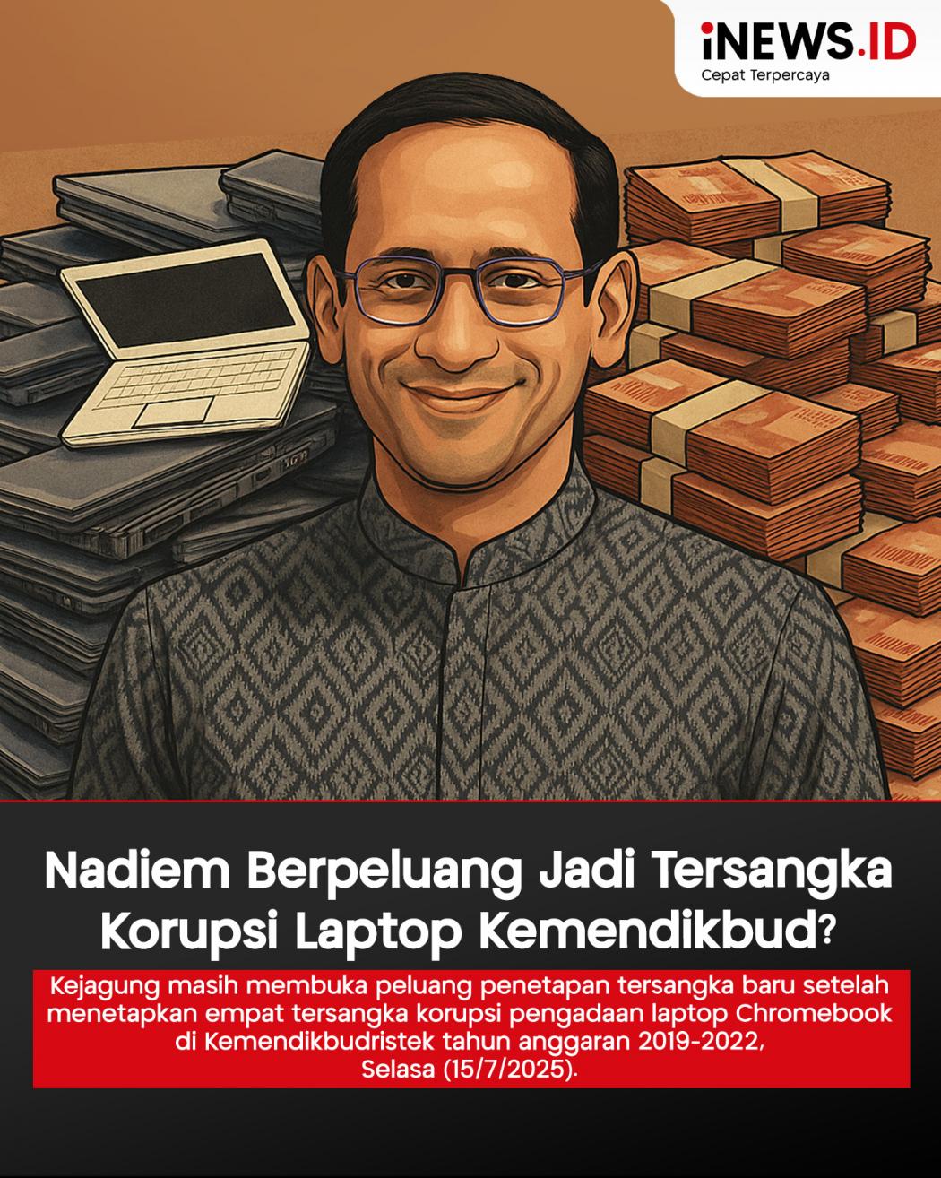 Infografis Nadiem Berpeluang Jadi Tersangka Korupsi Laptop Kemendikbud?
