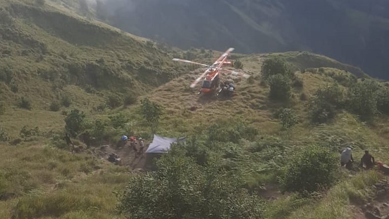 Pendaki asal Belanda Terjatuh di Gunung Rinjani, Evakuasi Gunakan Helikopter