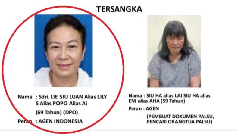 Polisi Ungkap Tersangka Utama Sindikat Penjualan Bayi ke Singapura, Lie Siu Luan alias Lily S
