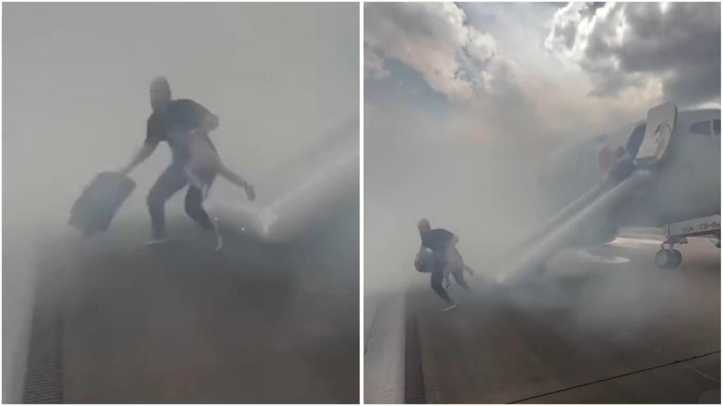 Viral Video Pria Nekat Selamatkan Koper saat Pesawat American Airlines Terbakar, Endingnya Bikin Geram! 