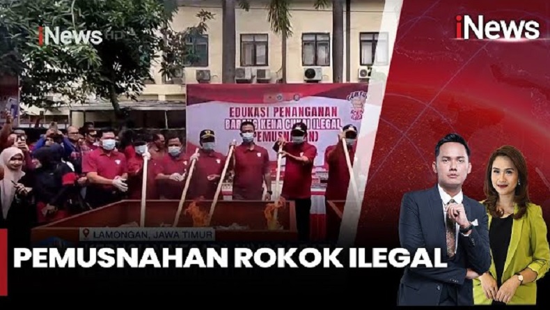 Ratusan Ribu Rokok Ilegal dan Miras Dimusnahkan di Lamongan