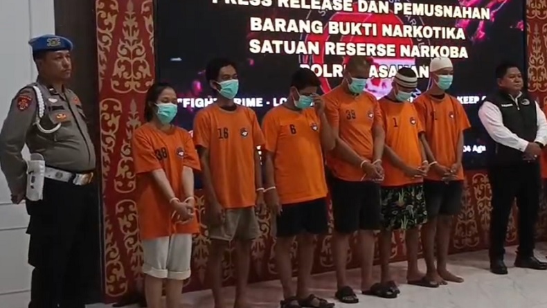 6 Orang Jaringan Narkoba Antarkota di Sumut Ditangkap, 5 Pria 1 Wanita 