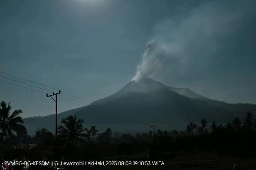 Gunung Lewotobi Laki-laki Erupsi, Muntahkan Kolom Abu Setinggi 900 Meter ke Langit