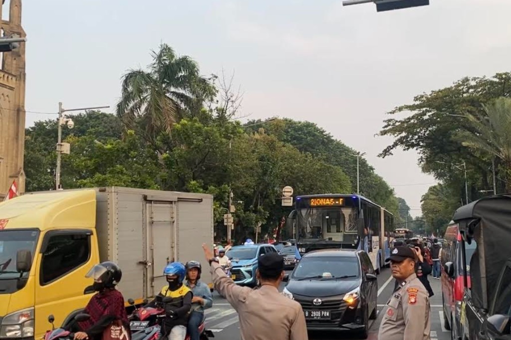 Ada Zikir Nasional, Lalu Lintas di Kawasan Masjid Istiqlal Padat